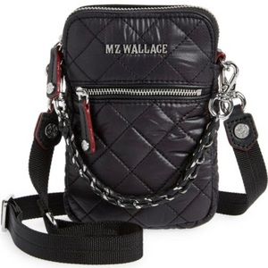 MZ Wallace Crosby Micro Quilted Nylon Crossbody Bag Black Crosby